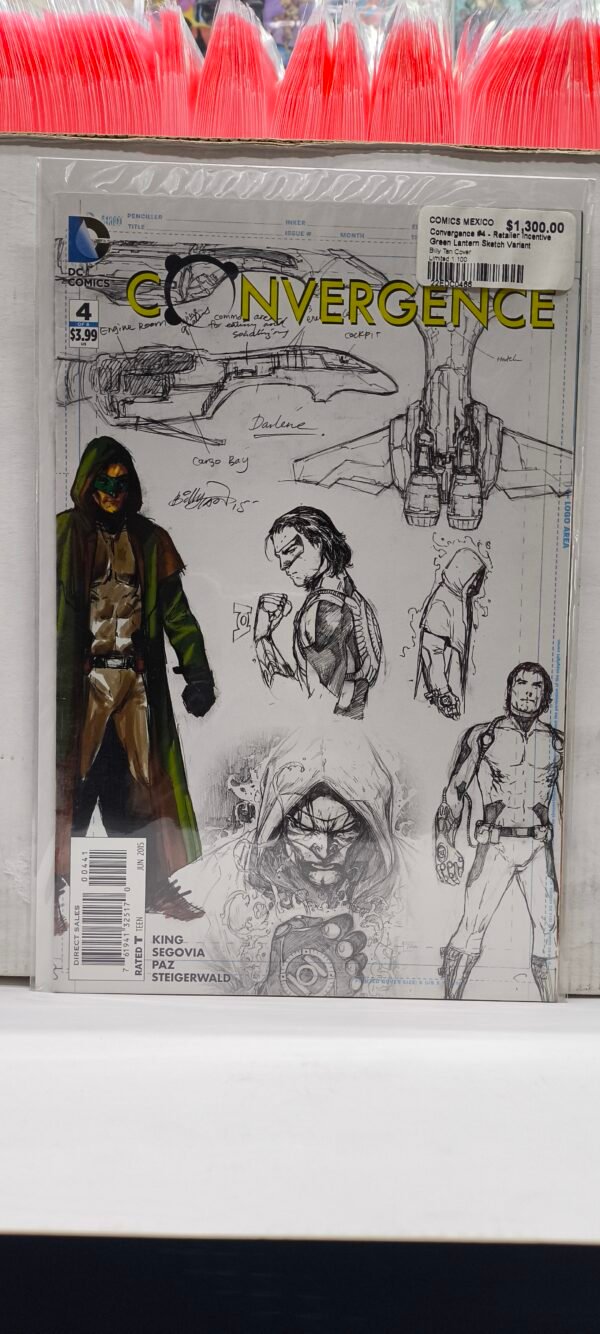 Convergence #4 - Retaller Incentive Green Lantern Sketch Variant largue Convergence #4 - Retailer Incentive Green Lantern Sketch Variant