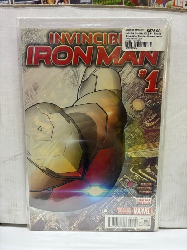 Invincible Iron Man Vol.2 #1 - Retailer Appreciation Premiere Preview Variant Devid Marquez Cover Limited 1 Per Store