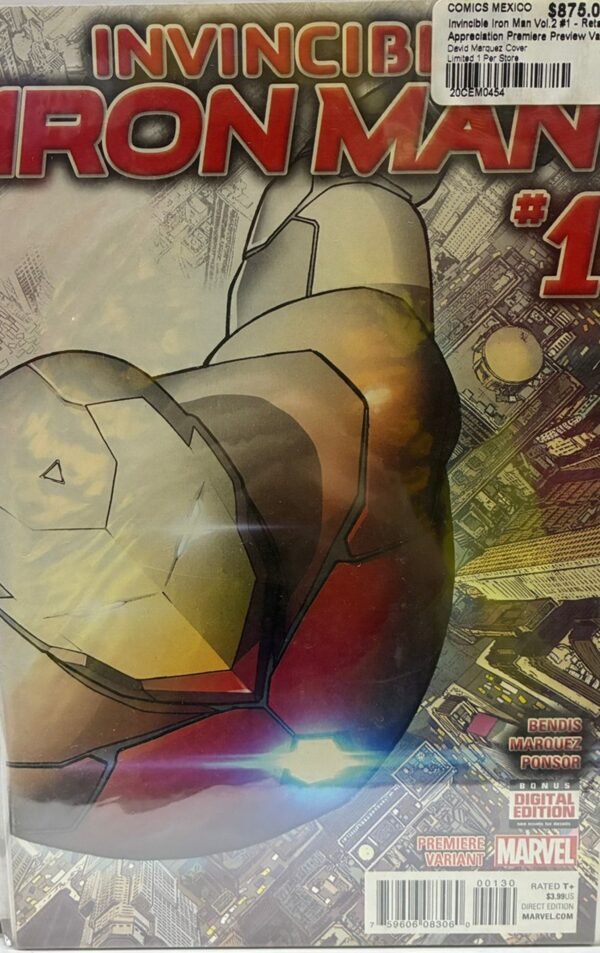 Invincible Iron Man Vol.2 #1 - Retailer Appreciation Premiere Preview Variant Devid Marquez Cover Limited 1 Per Store